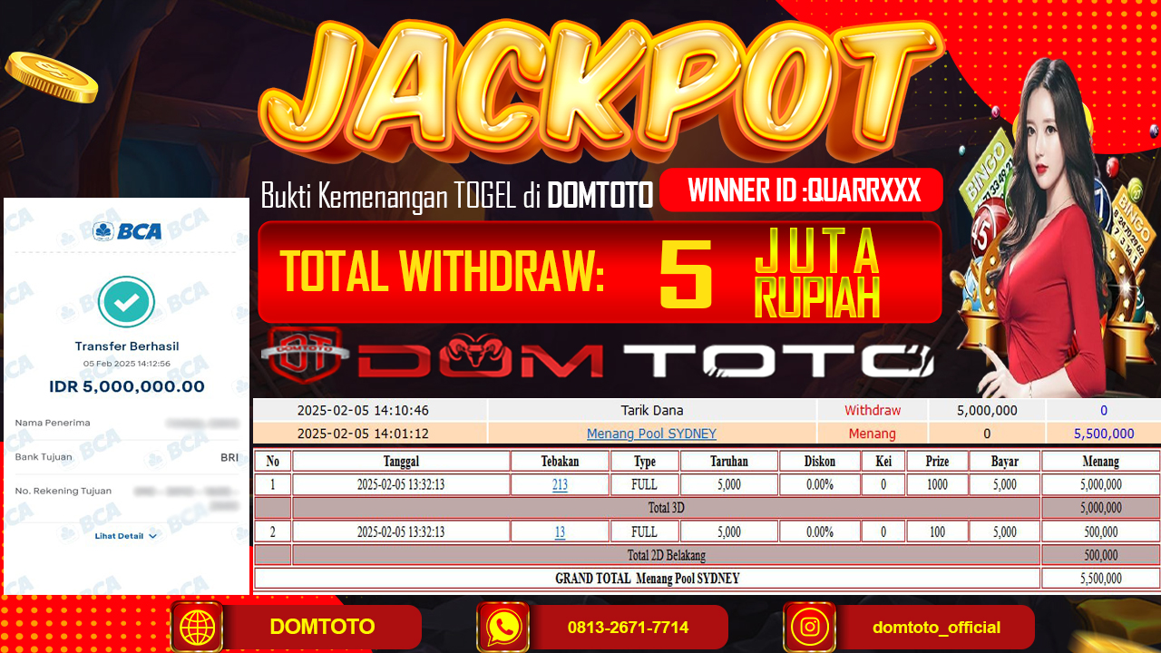 JACKPOT TOGEL SYDNEY 5 FEBRUARI 2025